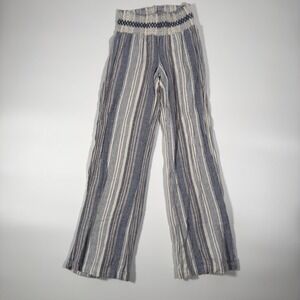 Indigo Rein Striped Wide Leg Palazzo Pants Women's‎ Size Small Linen Blend